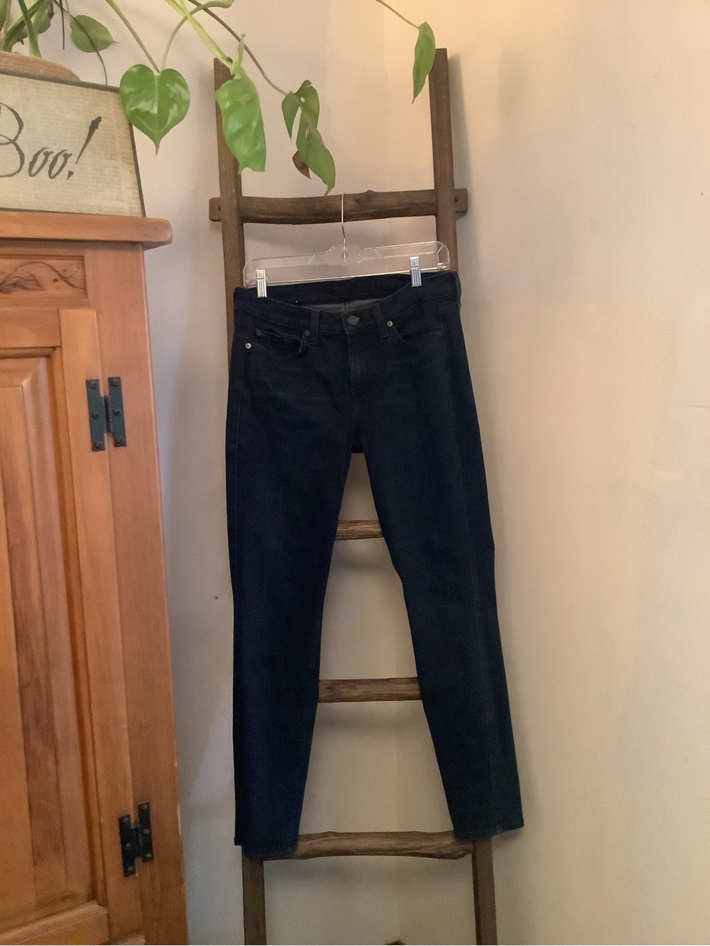 7 For All Mankind Straight Leg Jeans in Dark Blue